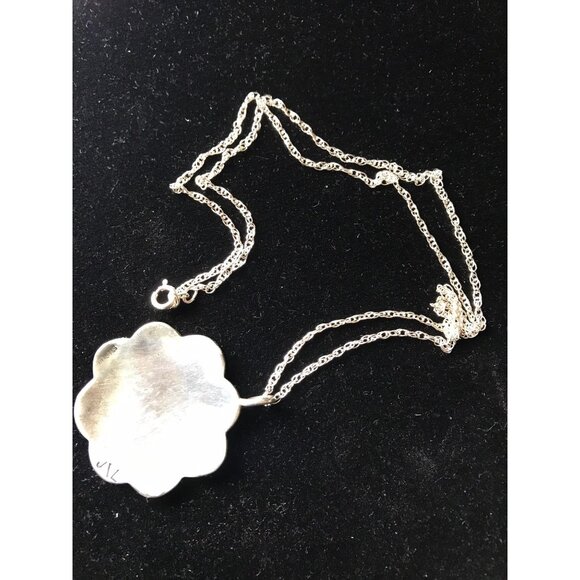 Vtg 1960's Peyote Bird Pendant Inlaid Chipped Turquoise & Coral Stamped Sterling - Picture 9 of 10